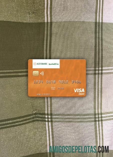 Cartão de débito Visa do Banco do Egito de Alexandria Photolook Front exemplo real